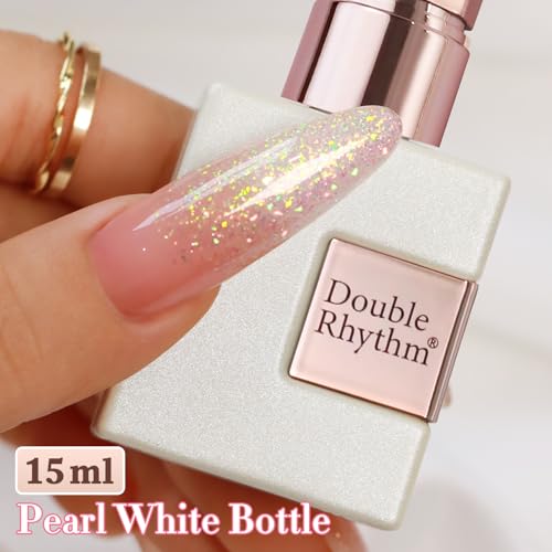 Double Rhythm Sugar Pink Glitter Gel Polish 15ml for Nail Art & Manicure