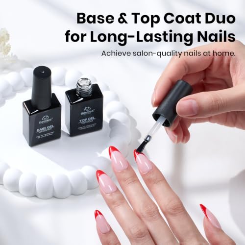 Beetles 2Pcs No Wipe Gel Top Coat and Base Coat Set - High Gloss Clear