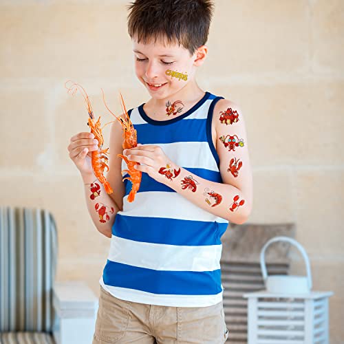 Crawfish Temporary Tattoos 144 PCS Party Favors