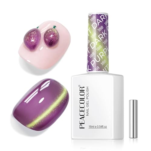 PEACECOLOR Purple Cat Eye Gel Polish with Magnet - 16ml