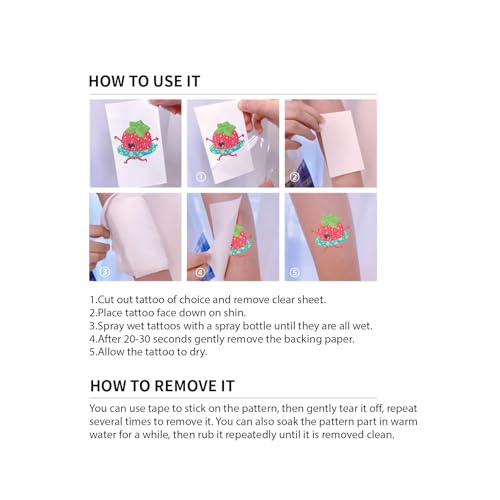 Waterproof Hawaiian Fruit Temporary Tattoos - 80+ Designs
