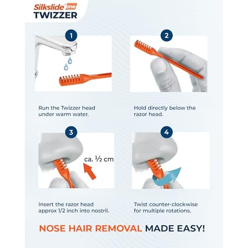 Silkslide¢çOne TWIZZER ? Nose Hair Trimmer for Men and Women ? Compact Travel Case ? Twist & Trim Nasal Hair Removal ? Japanese Premium Blades ? No Electricity or Batteries
