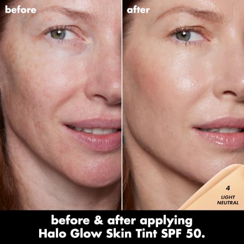 e.l.f. Halo Glow Skin Tint SPF 50 - 4 Light Neutral Hydrating Tinted Moisturizer