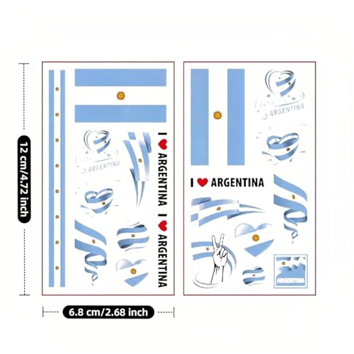 20 Pack World Cup Temporary Tattoos - Waterproof National Flag Stickers