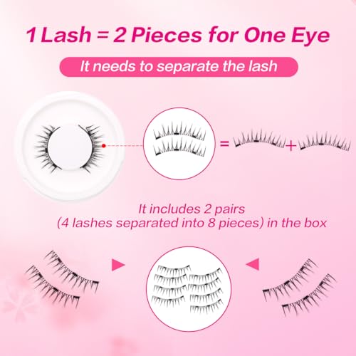 Magnetic Eyelashes Kit 2 Pairs with Applicator | Waterproof Reusable