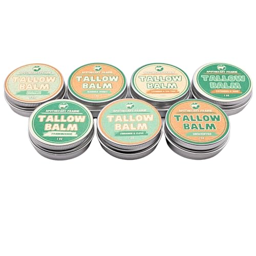 Tallow Balm with Manuka Honey, Organic Beeswax, Shea Butter, Jojoba Oil and Vitamin E - Moisturizing Lips, Face & Body - 1oz