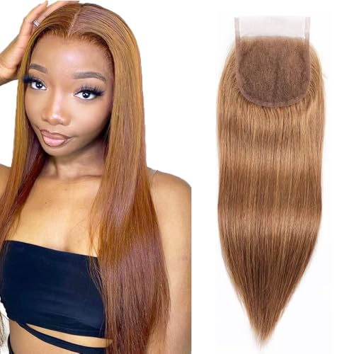 Light Brown 4x4 Lace Closure 22 Inch Virgin Hair