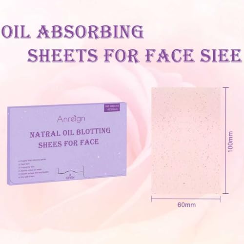 Face Oil Blotting Paper sheets- 4 pack 400 sheets Rose Natural Face Oil Blotting Paper rapidly absorb excess oils