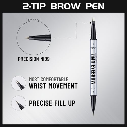 Microblading Eyebrow Pen 2-in-1 Waterproof Dark Brown