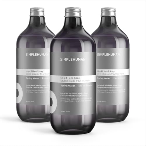 simplehuman Spring Water Liquid Hand Soap Refill 3-Pack, 90 fl oz