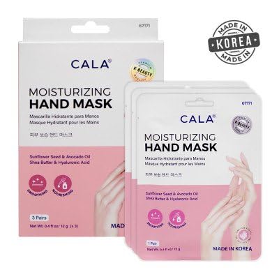 CALA Moisturizing Hand Mask Gloves with Hyaluronic Acid & Shea Butter (3 Pairs)