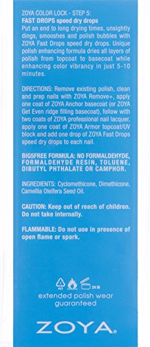 ZOYA Fast Drying Drops Top Nail Coat , Clear , 0.5 Fl Oz