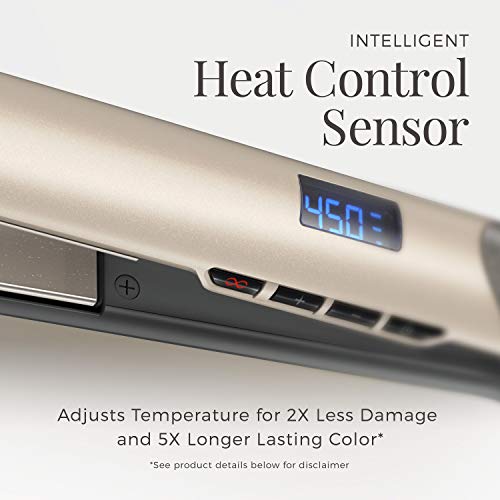 Remington S8A900 Pro 1¡± Flat Iron with Color Care Heat Control Sensing Technology and Ceramic Color-Lock Coated Plates, Straighten Color Treated Hair While Protecting from Damage and Fading