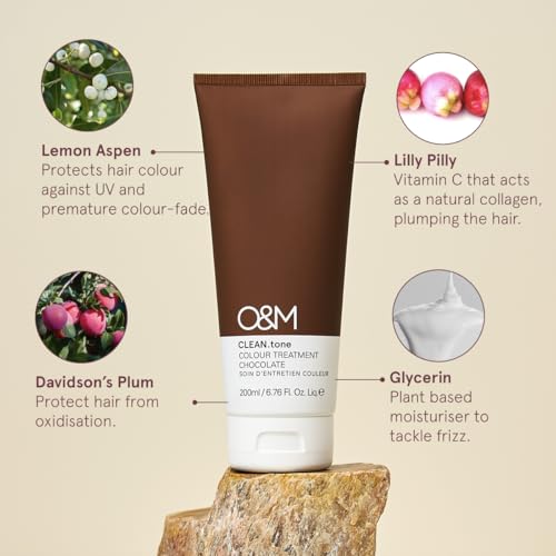 O&M CLEAN.tone Hair Color Treatment Free from Sulfates, Parabens, Silicones, Phthalates, Triclosan, Propylene Glycol & Gluten, Vegan, Cruelty Free, Brown to Dark Blonde Hair, 200ml, Chocolate
