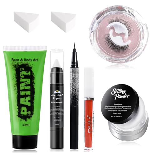 Halloween Witch Makeup Set – Green Face Paint & Costume Kit