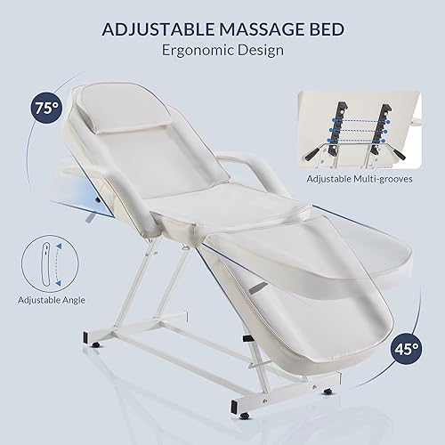 BELLEZE Adjustable Tattoo Chair - Facial Bed & Salon Equipment