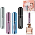 Refillable Perfume Atomizer Set - Leak-Proof, 5ml, 4 Colors - Silver Pink Blue Black