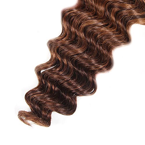 Deep Wave Brazilian Virgin Hair Bundles P4/30 Highlight Brown 330g