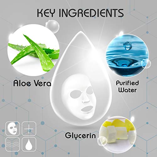 Korean Face Mask Sheet Aloe Vera 6 Mask Pack for Moisturizing, Cooling and After Sun