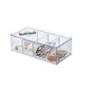 iDesign The Sarah Tanno Collection Plastic Cosmetic Drawer Organizer, Clear/White Large