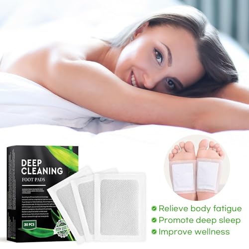 Rantherm Deep Cleansing Bamboo Foot Pads - Herbal Relaxation Patches, 30 Pack