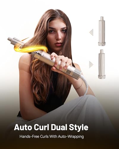 KAUGIC 6-in-1 Hot Air Hair Styler with Auto Wrap Curler