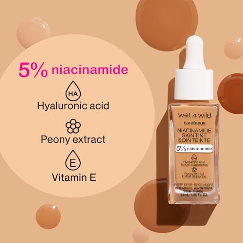 wet n wild Bare Focus Skin Tint - Sheer Coverage, 5% Niacinamide