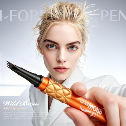 Four-Tip Liquid Eyebrow Pencil - Waterproof, Long-Lasting