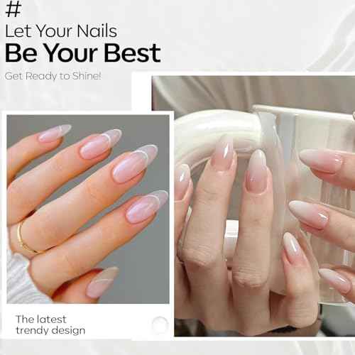 modelones Pink Gel Nail Polish Jelly Sheer Milky White Nude Polish Translucent Soak off LED Nail Gel DIY Manicure Soap Nails Clear Nail Polish Gift for Girls Women 15 ML