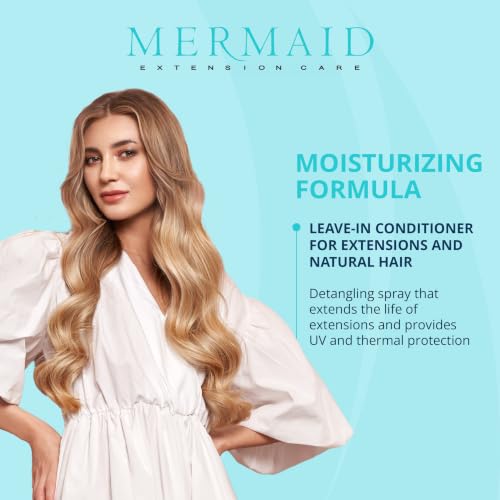 Mermaid Extension Care Leave-In Conditioner with Heat Protectant - 8 Fl Oz - Suitable for Extensions & Natural Hair