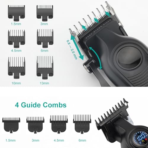 VGR Hair Clipper & Trimmer Combo Set, Cordless Barber Kit with LED Display