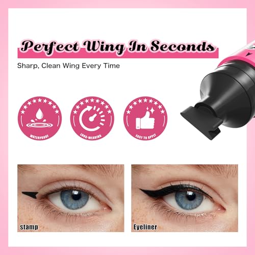 Dual-End Winged Eyeliner Stamp Pen - Waterproof Brown
