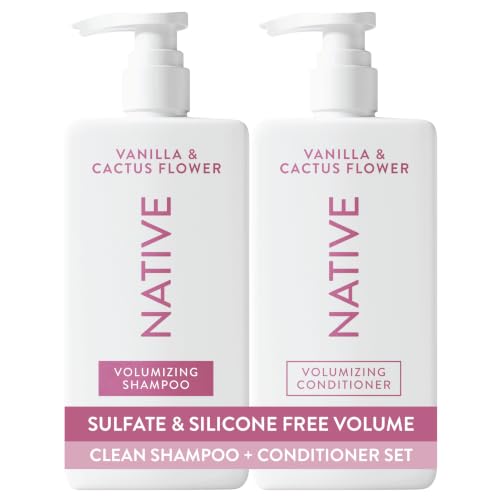 Native Vanilla & Cactus Flower Shampoo & Conditioner Set 16.5 Fl Oz Pack of 2 - All Hair Types, Sulfate & Dye Free