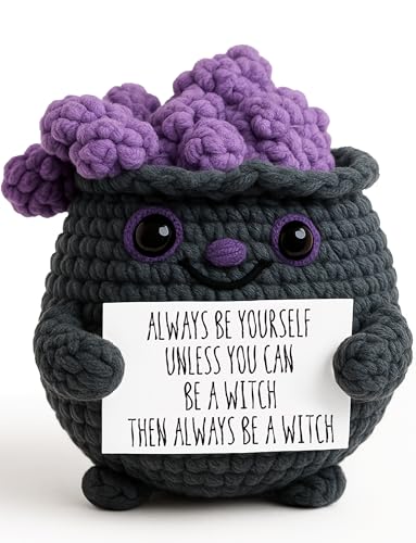 Halloween Crochet Witch Cauldron Decor - Spooky Gift for Women