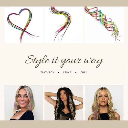 Rainbow Tie Dye Feather Hair Extensions – 21 Real Rooster Feathers