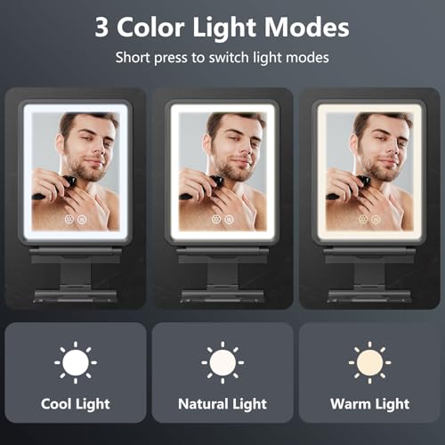 Shinowa Heated Fogless Shower Mirror with LED Light & Razor Holder