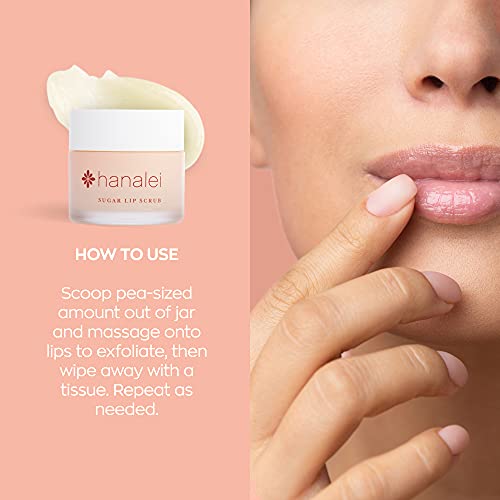 Hanalei Sugar Lip Scrub and Lip Treatment (Sand) Bundle, Made with Raw Cane Sugar and Real Hawaiian Kukui Nut Oil (Cruelty free, Paraben free)