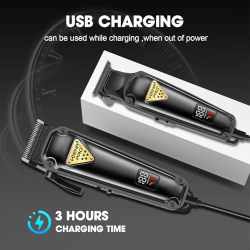 HIENA PRO Professional Hair Clippers Set & Cordless Barber Clippers for Men, Clippers Set and Trimmers Kit, Hair Cutting Tools, Clippers for Hair Cutting, Gifts for Men
