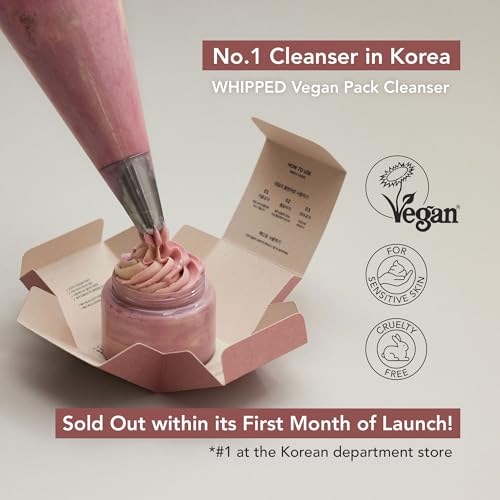 WHIPPED VEGAN PACK CLEANSER 120ML(4.05 fl. oz) - Made with 100% Fresh Vegan Ingredients | Hydrating Face Cleanser for Oily Acne Prone Skin with Niacinamide 2%, Hyaluronic Acid