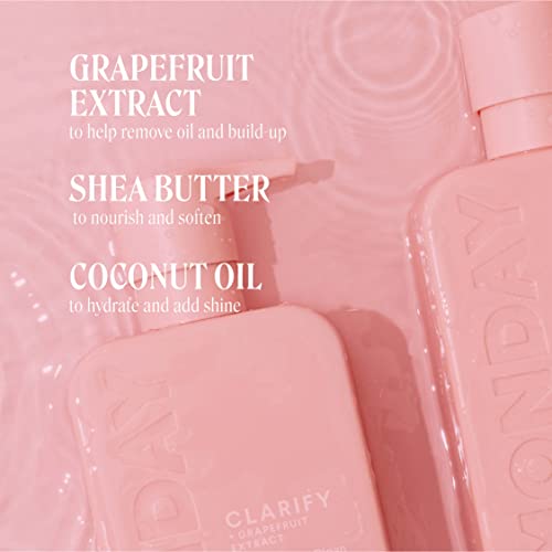 MONDAY HAIRCARE CLARIFY Shampoo with Grapefruit Extract & Ceramides for Oily Hair Prone to Build-up 354 mL (Pack of 2)