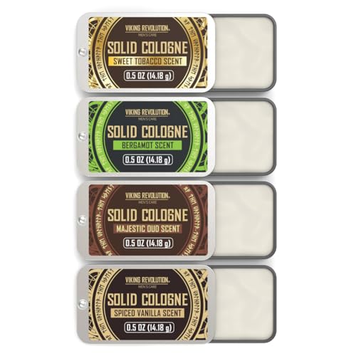 Viking Revolution 4-Pack Solid Cologne for Men - 0.5 Oz Wax Balm