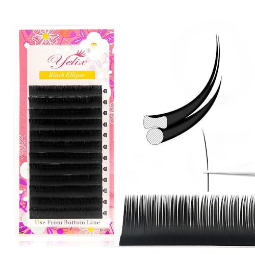 YELIX Flat Eyelash Extensions C/D Curl 8-15mm Mixed