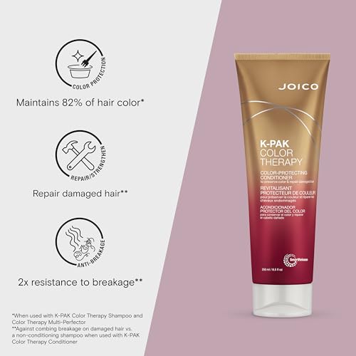 Joico K-PAK Color Therapy Color-Protecting Shampoo and Conditioner | For Color-Treated Hair | Boost Shine | Improve Elasticity | Repair Breakage | Rebuild Damaged Hair | With Keratin & Argan Oil