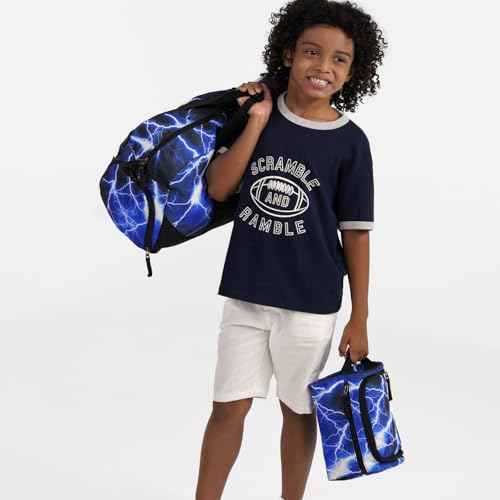 Choco Mocha Kids Toiletry Bag for Boys, Travel Waterproof Hanging Toiletry Bag for Boys, Dinosaur, Blue