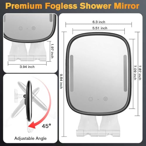 Showvigor Fogless Shower Mirror with LED Light & Heating