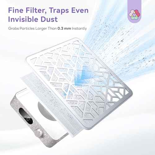 SAVILAND Advanced 4000RPM Nail Dust Collector: Rhinestones Shining Powerful Suction Dust Collector Nail Tech Adjustable Speeds Less Than 25db Nail Duster Vacuum For Acrylic Nails Tool Polish Salon Set