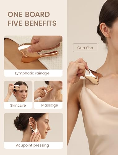 Stainless Steel Gua Sha Facial & Body Massager for Lymphatic Drainage