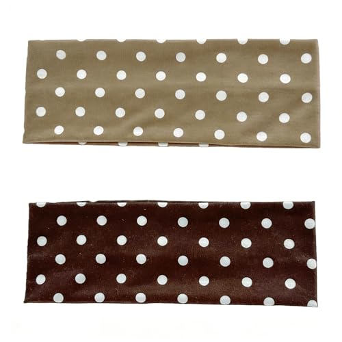 Polka Dot Wide Headbands for Women, 2-Pack Black & White