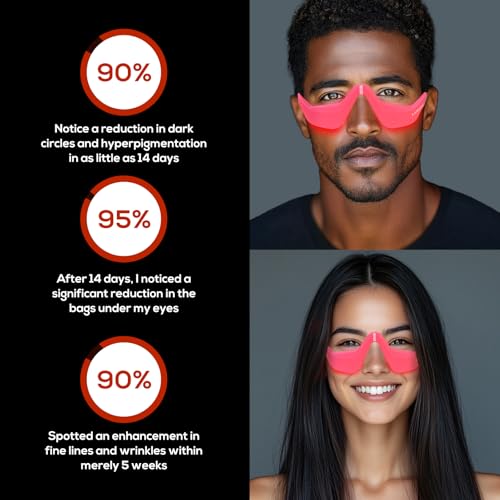 SENHI Under-Eye Red Light Therapy Glasses & Massager - Pink