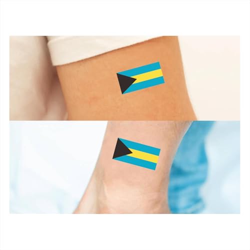 30 Bahamas Flag Temporary Tattoos for Fans & Sports Events